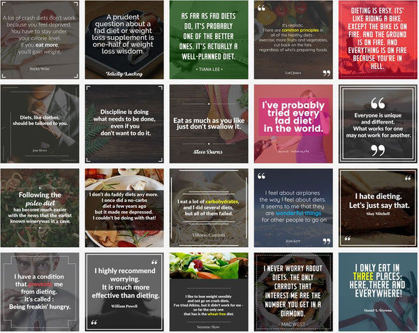 100 Healthy Dieting Social Posters